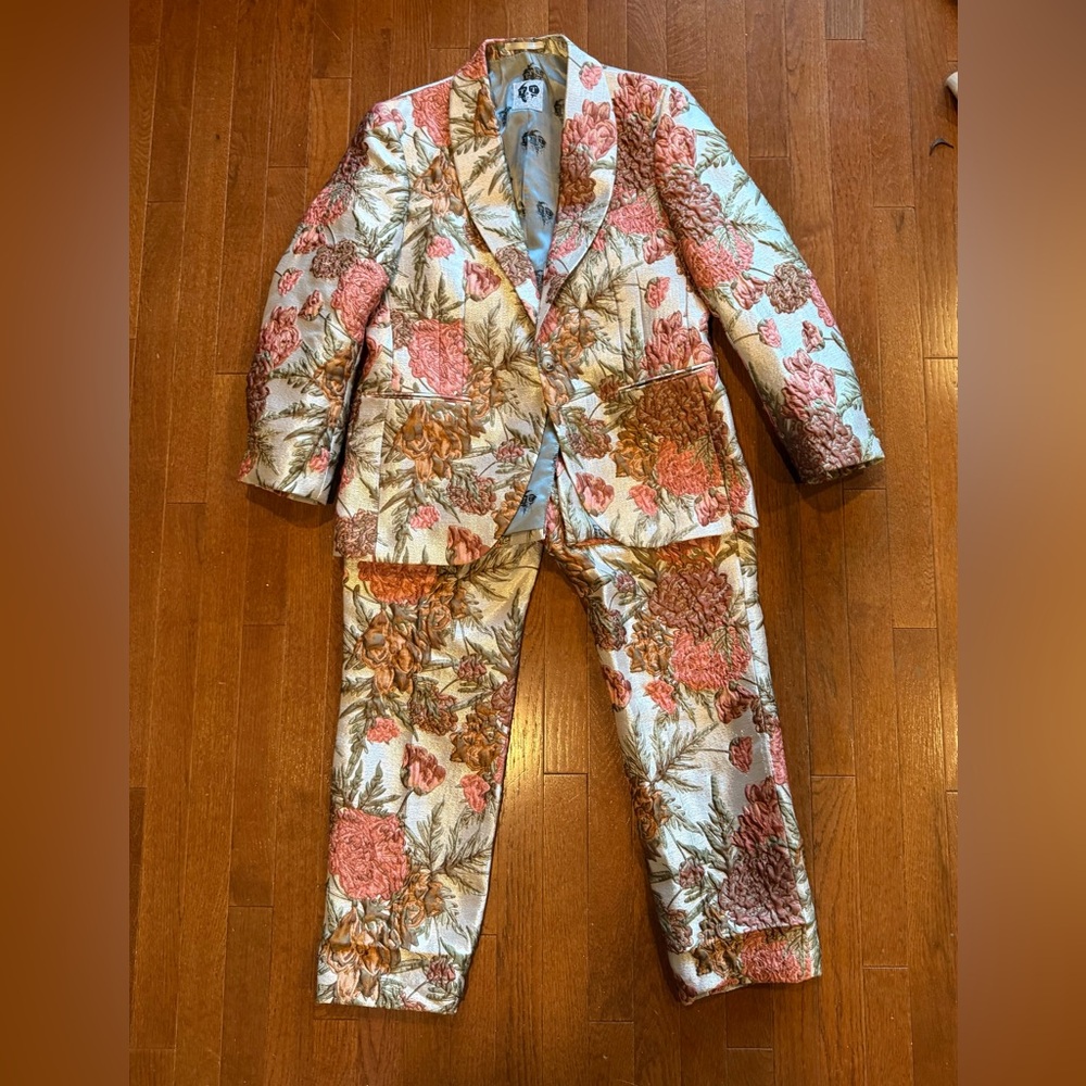 Twisted Tailor Hirschfield Floral Tectured Suit 38r 32x28